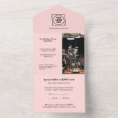 Blush Pink Photo | Modern Simple Business All In  オールインワン招待状 (内側)