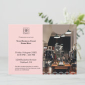 Blush Pink Photo | Modern Simple Business Event 招待状 (スタンド正面)