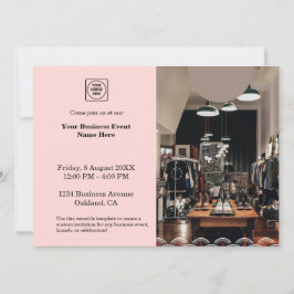 Blush Pink Photo | Modern Simple Business Event 招待状