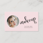 Blush Pink Photo MUA QRコード ソーシャルアイコン 名刺 (正面)