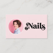 Blush Pink Photo Nails QRコード ソーシャルアイコン 名刺 (正面)