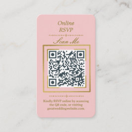 Blush Pink | Photo Online RSVP QR Code Wedding  エンクロージャーカード