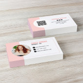 Blush Pink Photo QR Code Connect With Me 名刺