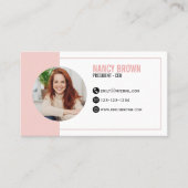 Blush Pink Photo QR Code Connect With Me 名刺 (正面)