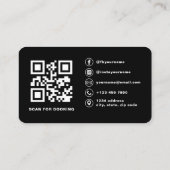 Blush Pink Photo QR Code Hair Stylist 名刺 (裏面)