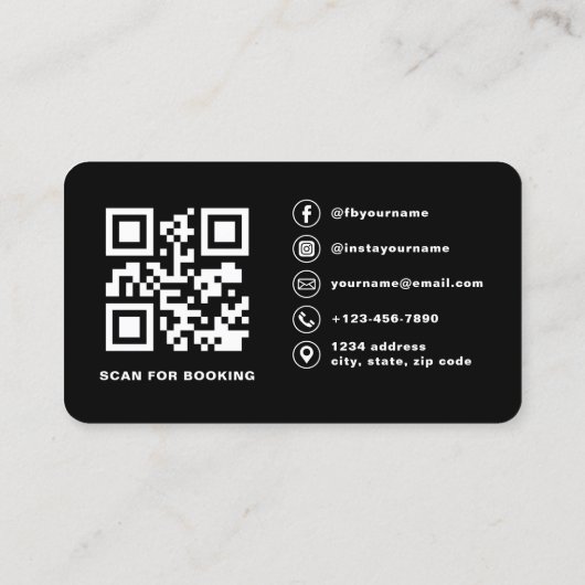 Blush Pink Photo QR Code Hair Stylist 名刺 (裏面)
