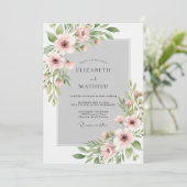 Blush Pink Polished Watercolor Wedding 招待状 (スタンド正面)