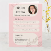 Blush Pink Postpartum Doula Professional Design カード (黄色い花)