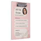 Blush Pink Postpartum Doula Professional Design クリップボード (右)