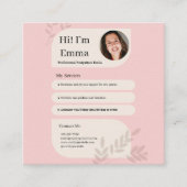 Blush Pink Postpartum Doula Professional Design スクエア名刺 (正面)