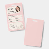 Blush Pink Postpartum Doula Professional Design バッジ (正面＆裏面)