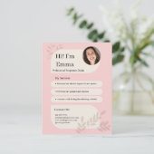 Blush Pink Postpartum Doula Professional Design ポストカード (スタンド正面)