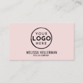 Blush Pink Professional Logo QRコード 名刺 (正面)