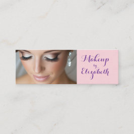 Blush Pink Purple Script Photo Makeup スキニー名刺