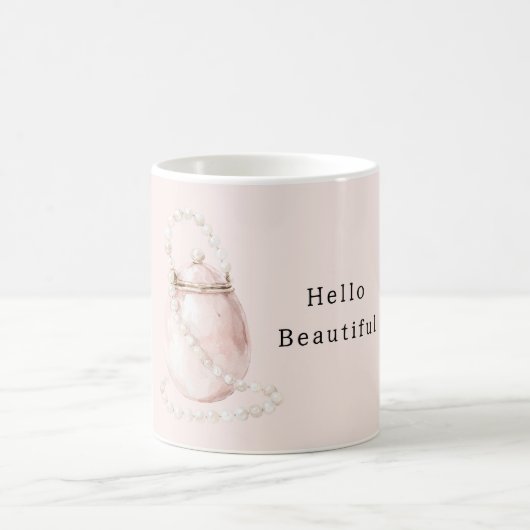 Blush Pink Purse Pearls コーヒーマグカップ (中央)