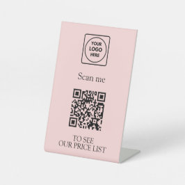 Blush Pink QRコード 価格表 | 非接触ロゴ 台座サイン