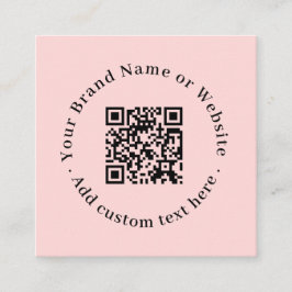Blush Pink QR | モダンでプロフェッショナルなコンタクトデザイン スクエア名刺