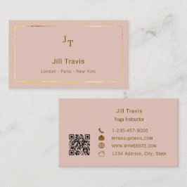 Blush pink QR code Business Card 名刺