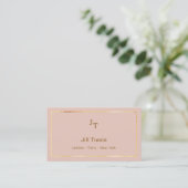 Blush pink QR code Business Card 名刺 (スタンド正面)