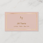 Blush pink QR code Business Card 名刺 (正面)