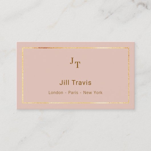 Blush pink QR code Business Card 名刺 (正面)