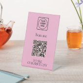 Blush Pink QR Code Business Display Menu and Price 台座サイン (インサイチュ)