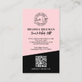 Blush Pink QR Code Photo Logo Makeup Vertical 名刺 (裏面)