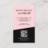 Blush Pink QR Code Photo Makeup Vertical 名刺 (裏面)