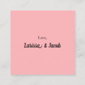 Blush Pink QR Code RSVP Card  スクエア名刺 (裏面)