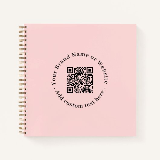 Blush Pink QR | Feminine Business Promo Design ノートブック (正面)