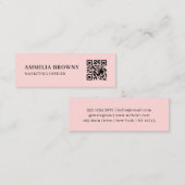 Blush Pink QR | Feminine Pastel Custom Contact  スキニー名刺 (正面/裏面)