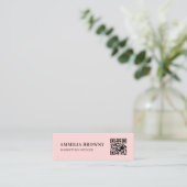Blush Pink QR | Feminine Pastel Custom Contact  スキニー名刺 (スタンド正面)
