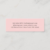 Blush Pink QR | Feminine Pastel Custom Contact  スキニー名刺 (裏面)