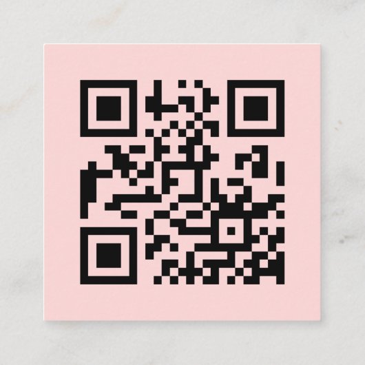Blush Pink QR | Google Reviews Custom Feedback スクエア名刺 (裏面)