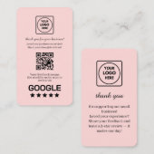 Blush Pink QR | Google Reviews Custom Feedback 名刺 (正面/裏面)