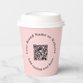 Blush Pink QR | Modern Business Promotional Design 紙コップ