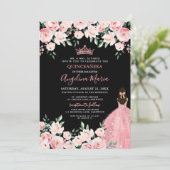 Blush Pink Quinceanera Invitation 招待状 (スタンド正面)