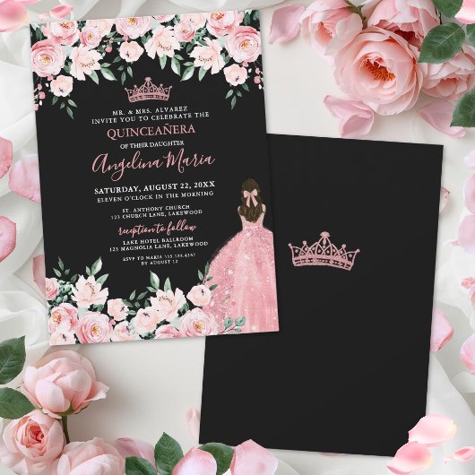 Blush Pink Quinceanera Invitation 招待状