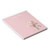 Blush Pink Ranunculus Flowers Ladybug ノートパッド (アングル)