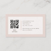 Blush Pink Real Estate Agent Logo QR Code 名刺 (裏面)