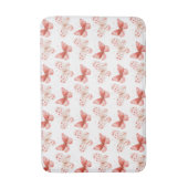 Blush Pink Red Butterflies   バスマット (正面縦)