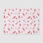 Blush Pink Red Glitter Heart Streaks Birthday 薄葉紙 (正面)