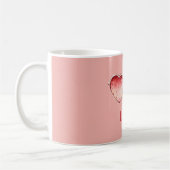 Blush Pink Red Strawberry Heart Glasses コーヒーマグカップ (左)