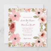 Blush Pink Romantic Floral Wedding Invitation (正面)
