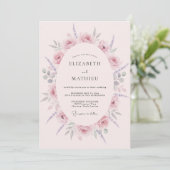 Blush Pink Romantic Watercolor Wedding 招待状 (スタンド正面)