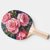 Blush Pink Rose Bouquet Painted 卓球ラケット (横)