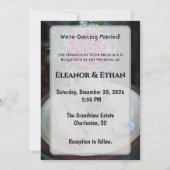 Blush Pink Rose Bouquet Rustic Wedding Invite 招待状 (正面)