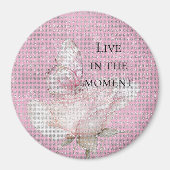 Blush Pink Rose Butterfly Sparkle   マグネット (正面)