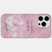 Blush Pink Rose Butterfly Sparkle  Case-Mate iPhoneケース (裏面 (横))