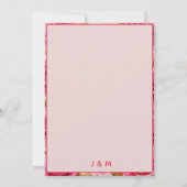 Blush Pink Rose Elegant Gold Floral セーブザデート (裏面)